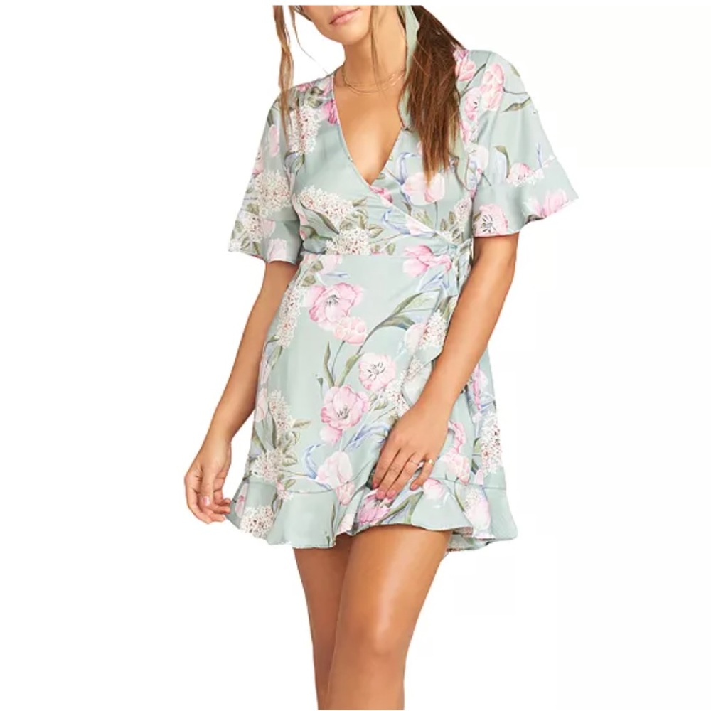 Show Me Your MuMu Evelyn Mini Wrap Dress